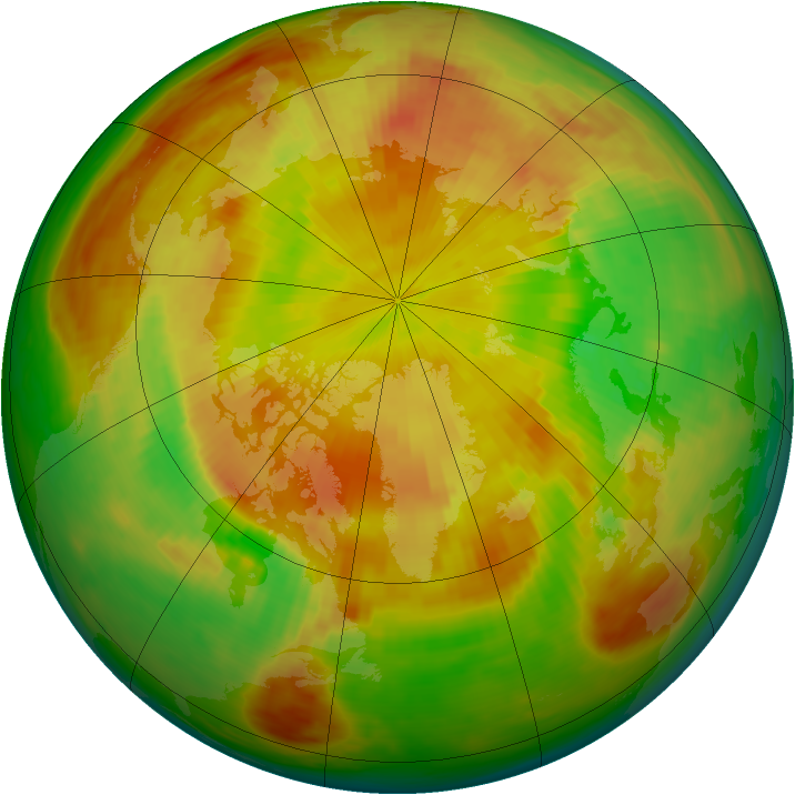 Arctic ozone map for 18 May 1984